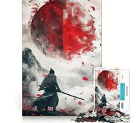 Puzzle giapponese da 1000 pezzi con guerriero samurai, ideale per adulti, stimola la creatività, perfetto per attività domestiche, con taglio liscio e sorpresa natalizia (50x75cm)
