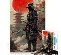 Puzzle giapponese da 1000 pezzi con guerriero samurai per adolescenti, gioco di logica e svago rilassante, bordi lisci, regalo di alta qualità (50x75cm)