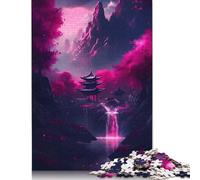 Puzzle giapponese "Fiori di ciliegio al neon" da 1000 pezzi per adulti, puzzle impegnativi e stimolanti per bambini adulti, 1000 pezzi (75x50 cm)