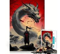 Puzzle giapponese Guerriero e Drago da 1000 pezzi per ragazzi,gioco stimolante per la mente,incastro perfetto,senza spazi vuoti,rilassante attività di gruppo al chiuso (50x75cm)
