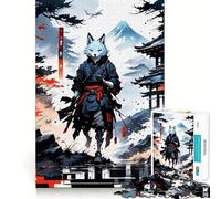 Puzzle giapponese "Guerriero Kitsune Lupo" da 1000 pezzi per adolescenti,gioco di potenziamento mentale,montaggio sicuro e stabile,divertimento serale in famiglia (38x26cm)