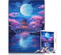 Puzzle giapponese mistico al chiaro di luna per adolescenti, 1000 pezzi, gioco educativo di abilità di osservazione, regalo perfetto e significativo per le feste, dimensioni 38x26cm