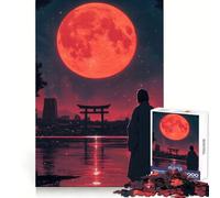 Puzzle giapponese "Notte di luna rossa" per ragazzi, 1000 pezzi, gioco di logica e abilità, rilassante, taglio preciso, regalo perfetto (38x26cm)