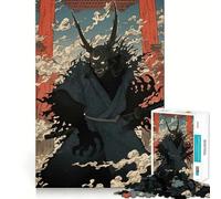 Puzzle giapponese Oni Samurai Katana per adulti, 1000 pezzi, con immagini di alta qualità, per un momento di pace e tranquillità, con tagli precisi e una lista dei desideri di Babbo Natale (38x26cm)