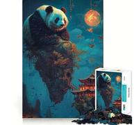 Puzzle giapponese Panda per ragazzi, 1000 pezzi, gioco di logica stimolante, divertimento condiviso, bordi trasparenti, regalo perfetto (38x26cm)