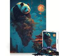 Puzzle giapponese Panda per ragazzi, 1000 pezzi, gioco di logica stimolante, divertimento condiviso, bordi trasparenti, regalo perfetto (38x26cm)