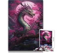 Puzzle giapponese per adolescenti con drago Sakura, 1000 pezzi, gioco educativo di abilità di osservazione, perfetto regalo festivo significativo, dimensioni 50x75cm