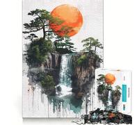 Puzzle giapponese per adulti con cascata,1000 pezzi,gioco di logica,regalo,taglio di alta precisione,rilassante,attività di gruppo al chiuso (50x75cm)