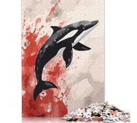 Puzzle giapponese raffigurante una balena, difficoltoso, difficile, 100% in cartone riciclato, per donne e uomini, regalo per la festa del papà, 1000 pezzi (75x50 cm)