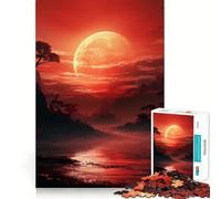 Puzzle giapponese Red Moon per ragazzi, 1000 pezzi, con immagini nitide e rilassanti, da collezione (50x75cm)