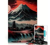 Puzzle giapponese rosso e nero per adolescenti, 1000 pezzi, gioco rilassante, evasione, bordi precisi, (38x26cm)