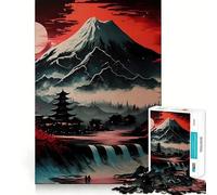Puzzle giapponese rosso e nero per ragazzi, 1000 pezzi, gioco di logica, rilassante, taglio preciso, (50x75cm)