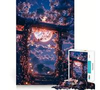 Puzzle giapponese Sakura Notte di Luna da 1000 pezzi per adolescenti, gioco intelligente per interni, taglio preciso, (38x26cm)
