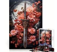 Puzzle giapponese Sakura Sword per adulti, 1000 pezzi, stimolante per la memoria, divertente e di qualità, elegante e perfetto come regalo (38x26cm)