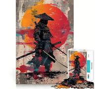 Puzzle giapponese Samurai al tramonto, 1000 pezzi, per adolescenti, giocattolo antistress, taglio di alta qualità, (38x26cm)