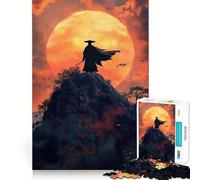 Puzzle giapponese Samurai al tramonto per adolescenti, 1000 pezzi, gioco per allenare la mente, rilassante, artistico, da assemblare, (38x52cm)