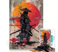 Puzzle giapponese Samurai al tramonto per adolescenti, 1000 pezzi, gioco per allenare la mente, rilassante, artistico, da assemblare, (50x75cm)