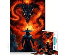 Puzzle giapponese Samurai Drago da 1000 pezzi per ragazzi, gioco di logica, divertimento in famiglia, bordi chiari, una piacevole sorpresa (38x26cm)