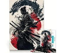 Puzzle giapponese Samurai Drago per ragazzi, 1000 pezzi, divertente e rilassante, con ritagli nitidi, decorazione murale (50x75cm)