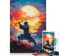Puzzle giapponese Samurai Guerriero Sole da 1000 pezzi per ragazzi, gioco di logica e abilità, divertimento rilassante, tagli precisi, (50x75cm)
