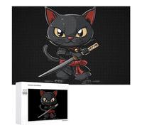 Puzzle giapponese Samurai Ninja Cat per adulti Famiglia Attività Giochi Home Decor Puzzle 1000 PCS