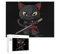 Puzzle giapponese Samurai Ninja Cat per adulti Famiglia Attività Giochi Home Decor Puzzle 500 PCS