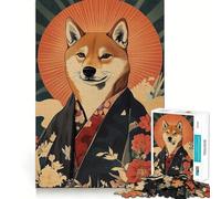 Puzzle giapponese Shiba Inu con kimono, 1000 pezzi, per ragazzi, gioco stimolante, divertente e rilassante, taglio preciso, regalo di Natale 38x52cm