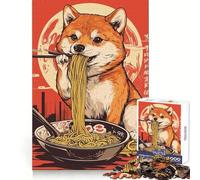 Puzzle giapponese Shiba Inu Ramen per adulti, 1000 pezzi, gioco di logica, divertente da assemblare, taglio preciso, regalo memorabile 38x26cm