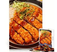 Puzzle giapponese Tonkatsu con riso,1000 pezzi,ideale per ragazzi,stimola la mente,crea un'atmosfera rilassante,crea un'illusione di evasione e regala una vacanza perfetta (38x26cm)