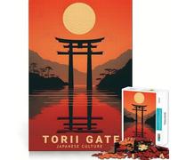 Puzzle giapponese Torii Gate da 1000 pezzi per ragazzi, gioco di pensiero, divertimento condiviso, bordi precisi, oggetto regalo di Babbo Natale 38x52cm