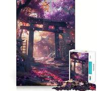 Puzzle giapponese Torii Gate Sakura per adulti, 1000 pezzi, ideale per migliorare la memoria, per il tempo libero, con bordi precisi, perfetto come regalo per le festività 38x52cm