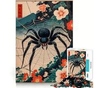 Puzzle giapponese Ukiyo-e con ragno, 1000 pezzi, per adolescenti, ideale per rafforzare la memoria, per un'esperienza rilassante e di qualità, perfetto come regalo di Babbo Natale 38x26cm