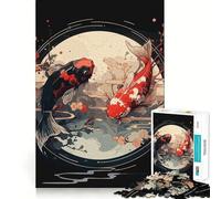 Puzzle giapponese Ying Yang Koi per adulti,1000 pezzi,gioco stimolante per la mente,pezzi precisi e facili da incastrare,attività rilassante di gruppo al chiuso (38x26cm)