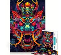Puzzle giapponese Yokai al neon da 1000 pezzi per adolescenti, ideale per migliorare la memoria, rilassante e divertente, con design elegante da assemblare (50x75cm)