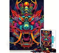 Puzzle giapponese Yokai al neon da 1000 pezzi per adulti, gioco di logica e rilassamento, bordi affilati, regalo di alta qualità (38x26cm)