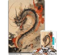 Puzzle giapponesi con drago ondulato per adulti e adolescenti, giocattoli, giochi educativi, antistress, lista dei desideri con Babbo Natale (50x75cm)