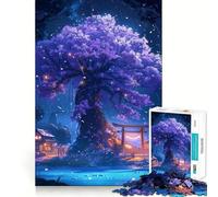 Puzzle "Giardino giapponese notturno con ciliegio" per adulti, 1000 pezzi, rompicapo per la mente, assemblaggio lento, regalo perfetto (38x26cm)