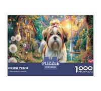 Puzzle Giardino Magico per Cani 1000 Pezzi - Cane (Puffi & Percorso) Attività per tutta la Famiglia, Decorazione da Parete per Casa 38x26cm/1000pcs
