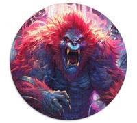 Puzzle gigante con superpoteri del gorilla da 1000 pezzi, rompicapo rotondo da 1000 pezzi, gioco per adulti, attività interattiva per famiglie, 67,5x67,5 cm