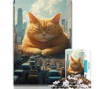 Puzzle gigante da 1000 pezzi a forma di gatto per adolescenti, aiuta il cervello ad allenarsi, giocattoli avvincenti per coltivare la pazienza, adatti alle coppie (50x75cm)