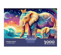 Puzzle gigante da 1000 pezzi con elefantini da bagno, per adulti e principianti, antistress, attività per le giornate di pioggia, divertimento in famiglia, 70x50 cm/1000 pezzi