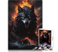 Puzzle gigante da 1000 pezzi con lupo dagli occhi rossi per adulti e adolescenti, gioco creativo per risolvere problemi, idea regalo memorabile e sentita, dimensioni 50x75cm