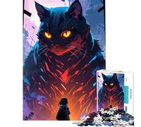 Puzzle gigante da 1000 pezzi per adolescenti con gatto e ragazza gioco divertente giocattolo avvincente per coltivare la pazienza regalo per donne e uomini divertente e spiritoso (dimensioni 38x26cm)