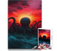 Puzzle gigante di polpo che emerge dal mare per adolescenti, 1000 pezzi, risoluzione dei problemi, divertimento educativo, meravigliosa opzione regalo premurosa, dimensioni 38x26cm
