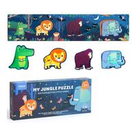 Puzzle Gigante Per Bambini 100Cm Lungo 28 Pezzi Animali Auto Mare Pesce