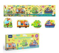 Puzzle Gigante Per Bambini 100Cm Lungo 28 Pezzi Animali Auto Mare Pesce