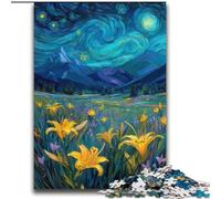 Puzzle "Gigli gialli nel cielo notturno" da 2000 pezzi per adolescenti, gioco stimolante e gioco per famiglie, regalo di compleanno, regali, arte murale (70x100cm)