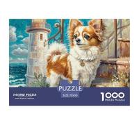 Puzzle Gioco Famiglia Difficile 1000 Pezzi - Chihuahua al Faro, Intrattenimento e Idea Regalo Originale 70x50cm