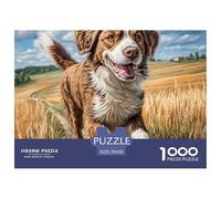 Puzzle Gioco Familiare 1000 Pezzi Cane Carino - Spaniel nel campo di grano, regalo per uomini e donne e dono per la casa 70x50cm