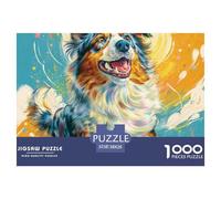 Puzzle Gioco Familiare 1000 Pezzi Cane Carino - Terrier nel cielo colorato, regalo per uomini e donne e dono per la casa 38x26cm